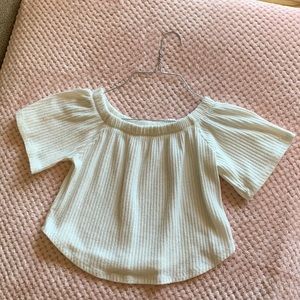 White off the shoulder stretchy crop top